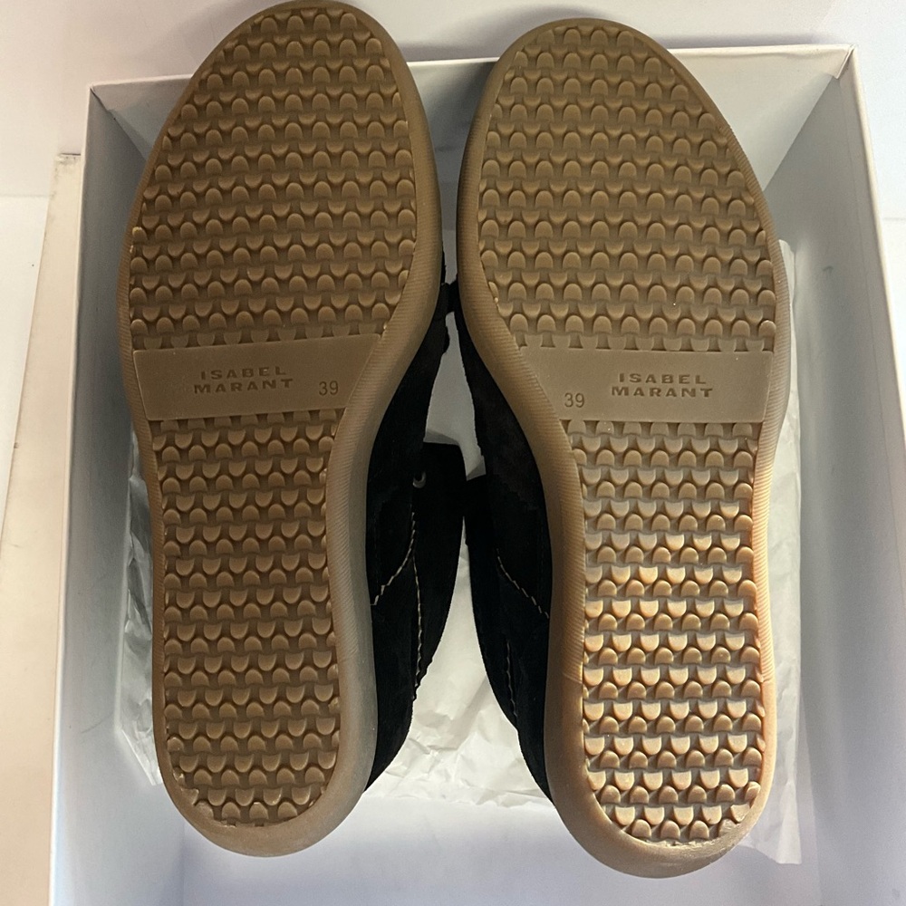 Isabel Marant Bobby Black Suede Leather Sneakers - Picture 4 of 14